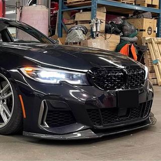 Front bumper lip Lip V5 (voor M-Sport 2018-2022, carbon) BMW 3 Serie G20/G21 2018– foto 2