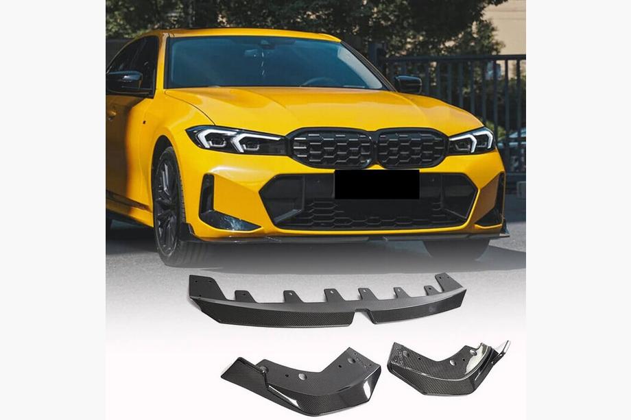 BMW 3 Serie G20/G21 2018– Frontbumper lip Lip V3 (voor M-Sport 2022+, carbon) Image