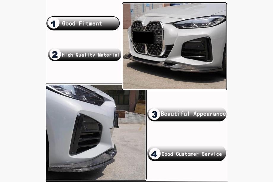 BMW 4-serie G22/23/26 2020– Voorbumper lip Lip V2 (voor G26 M-Sport, carbon) Foto 3