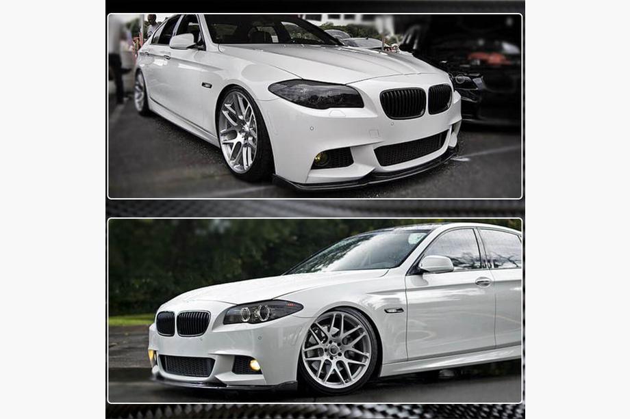 BMW 5 Serie F10/F11 2010–2016 Voorbumper lip FRP V5 (M-Sport) Foto 4