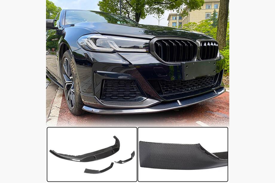 BMW 5 Serie G30/G31 2017–2023 Frontbumper lip Lip V1 (voor M-Sport 2021-2024, Carbon) Image