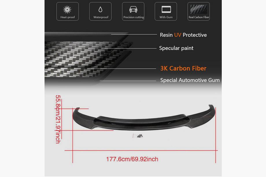 BMW 6-serie F12/F13/F06 2011–2018 Front bumperlip Lip V1 (voor M6, carbon) Foto 6
