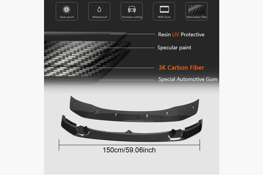 BMW 3 Serie F30/F31 2012–2019 Frontbumper lip Lip V3 (voor F80, carbon) Foto 5