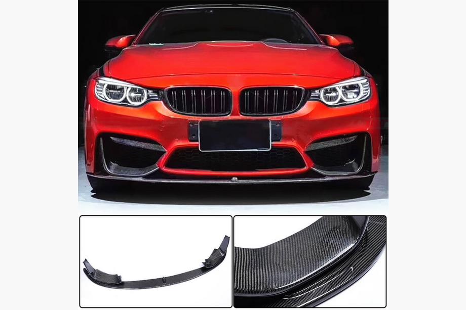 BMW 3 Serie F30/F31 2012–2019 Carbon V12 frontbumper lip (voor F80) Foto 1