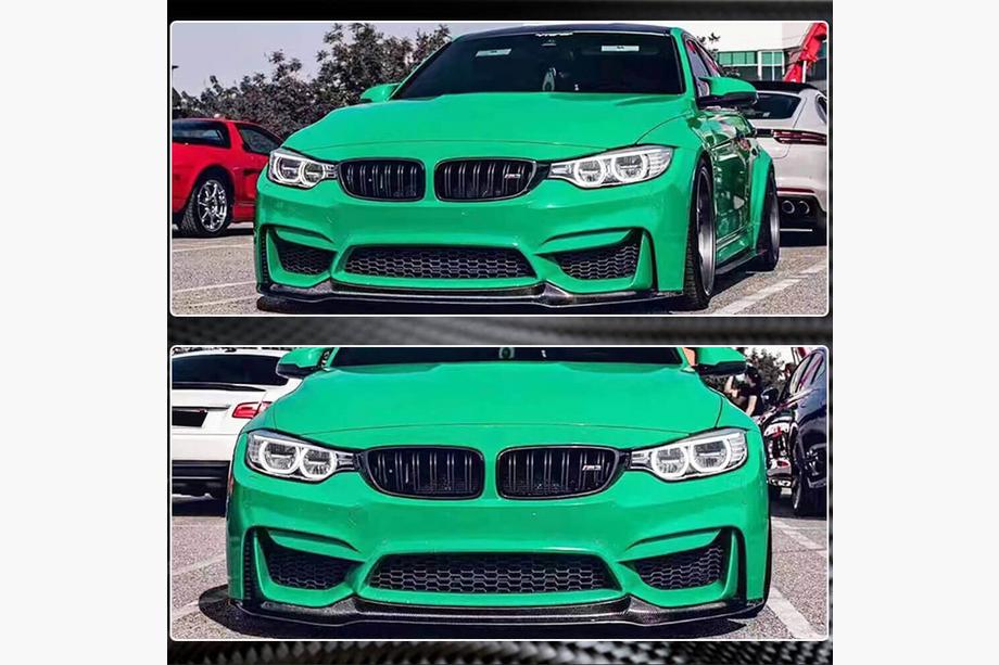 BMW 4 Serie F32/F33/F36 2012–2020 Voorbumper lipspoiler Lip V11 (voor F82/F83, carbon) Foto 6