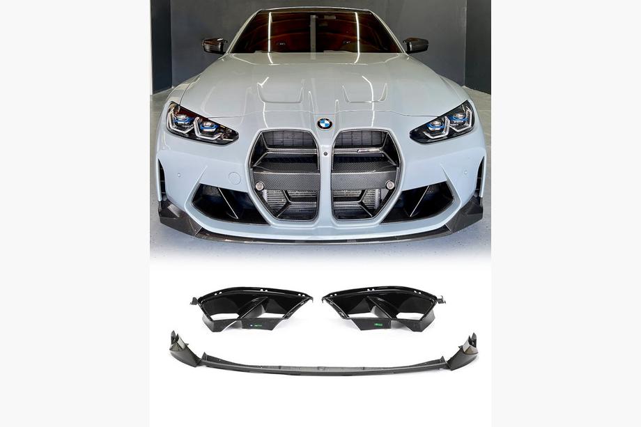 BMW 3 Serie G20/G21 2018– Voorbumper lip Lip V5 (voor G80, Carbon) Image