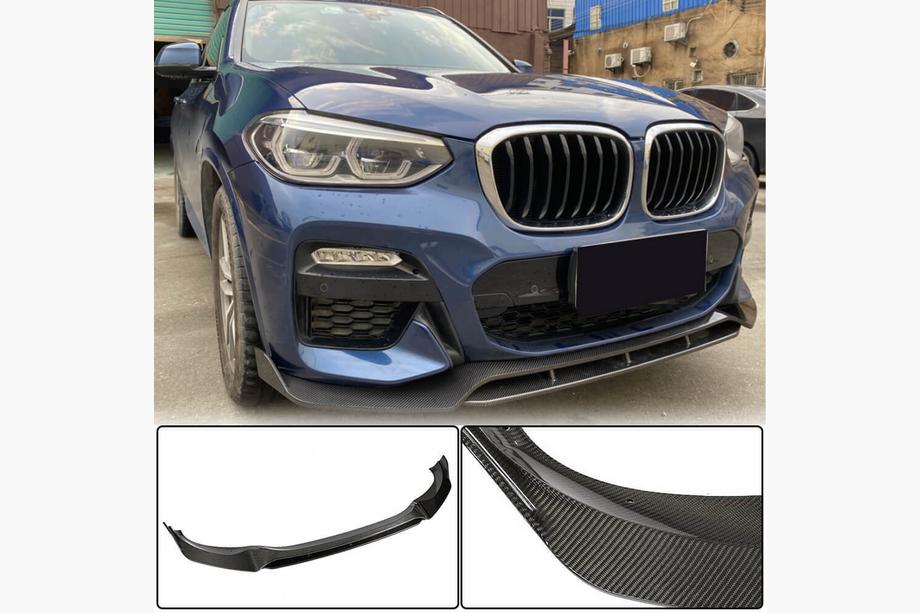 BMW X3 G01 2018– Voorbumper frontlip (voor originele M-Sport 2018-2021, carbon) Foto 1