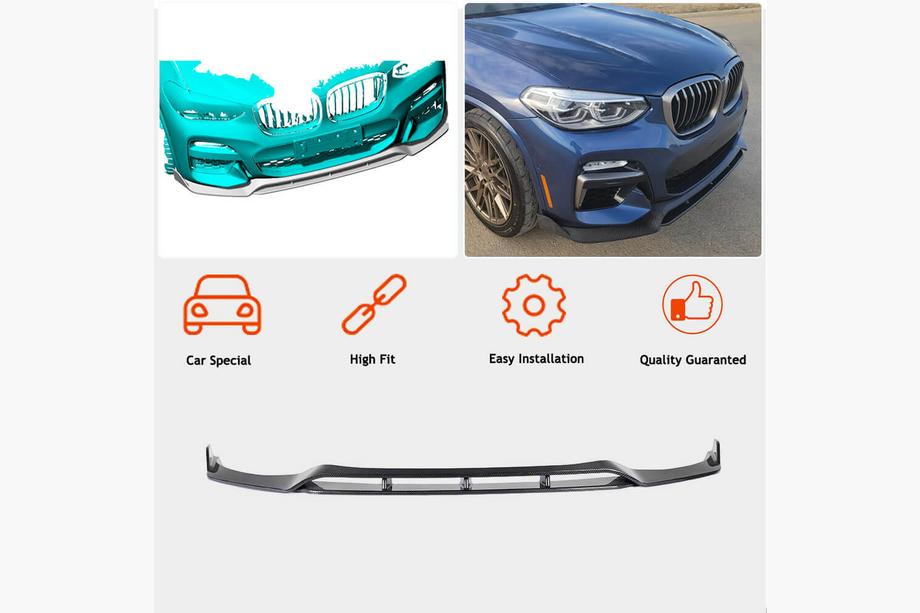 BMW X3 G01 2018– Voorbumper frontlip (voor originele M-Sport 2018-2021, carbon) Foto 2