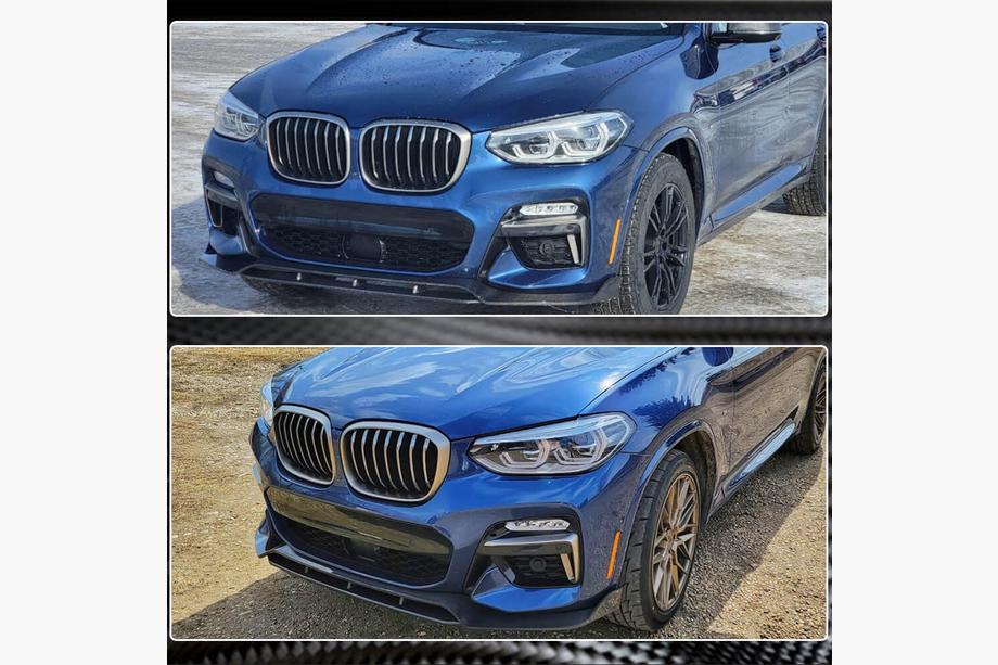 BMW X3 G01 2018– Voorbumper frontlip (voor originele M-Sport 2018-2021, carbon) Foto 5