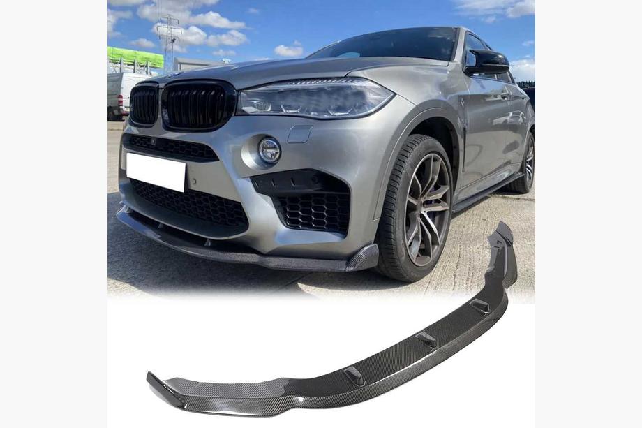 BMW X6 F16 2014–2019 Front bumper lip Lip V3 (voor F86, carbon) Image