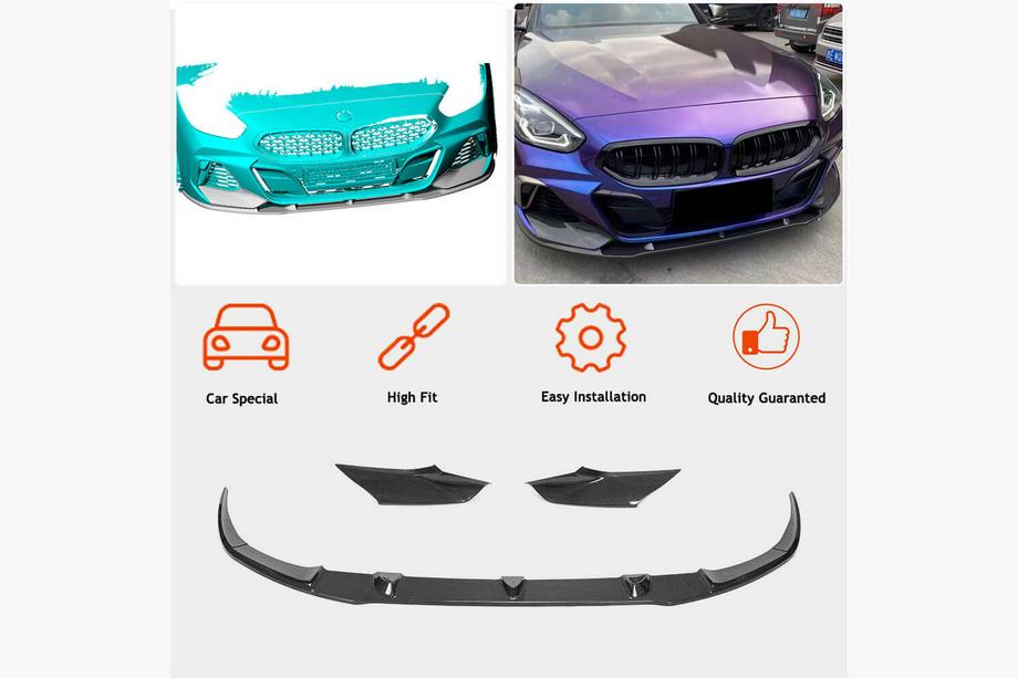 BMW Z4 (G29) 2018– Frontlip voor voorbumper Lip V5 (voor M-Sport, carbon) Foto 2