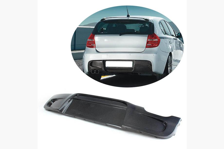 BMW 1 Serie E81/E82/E87/E88 2004–2011 Achterbumper diffuser V1 (voor E87 M-Sport, carbon) Image