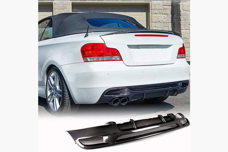 BMW 1 Serie E81/E82/E87/E88 2004–2011 Achterbumperdiffuser V1 (voor E82/E88 M-Sport, carbon) Image