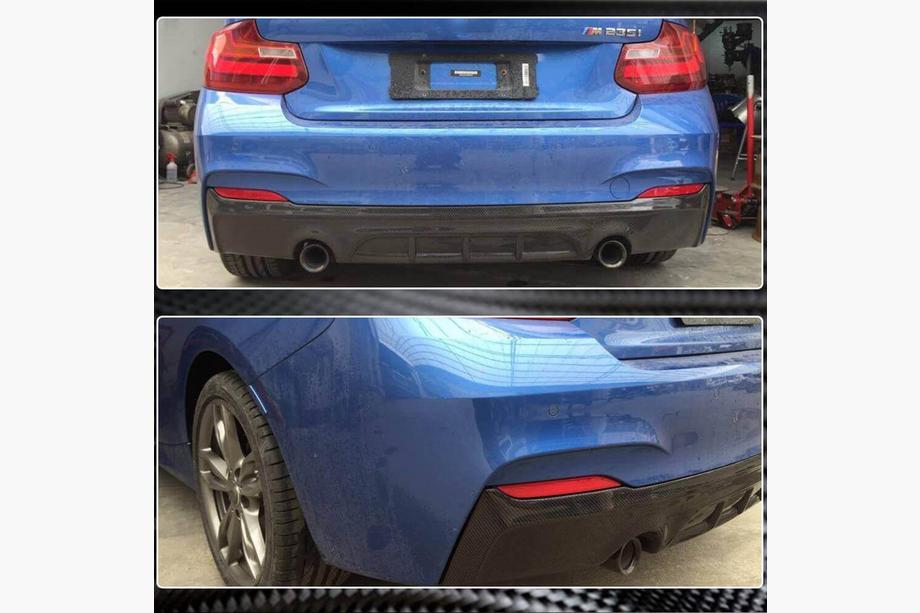BMW 2-serie F22/F23 2014–2021 Achterbumper diffuser V1 (voor F22/F23 M-Sport, carbon) Foto 3