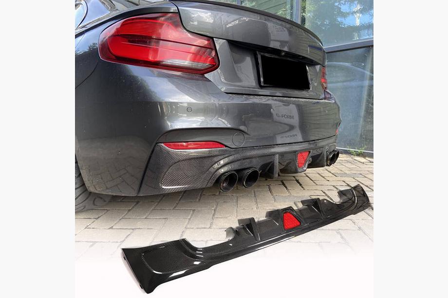 BMW 2-serie F22/F23 2014–2021 Achterbumperdiffuser V2 (voor F22/F23 M-Sport, carbon) Image