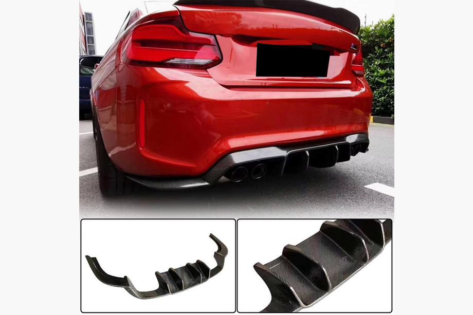 BMW 2-serie F22/F23 2014–2021 Achterbumper diffuser V1 (voor F87 M2/M2C, carbon) Image