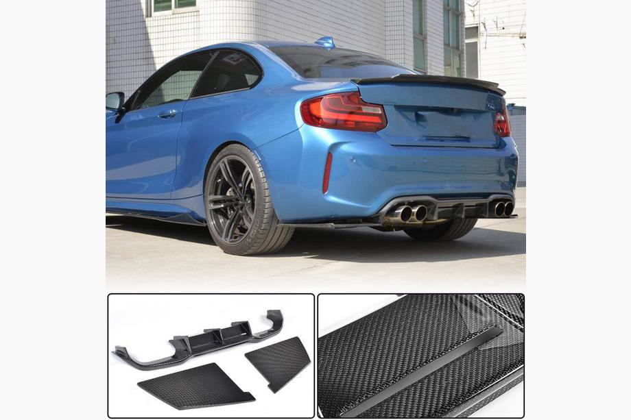 BMW 2-serie F22/F23 2014–2021 Achterbumper diffuser Carbon V4 (voor F87) Image