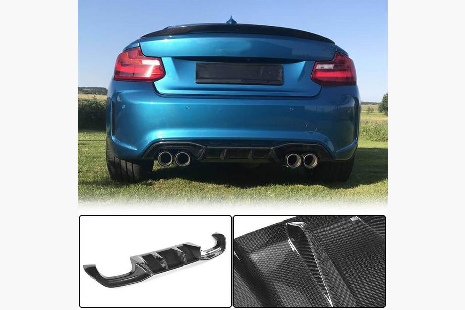 BMW 2-serie F22/F23 2014–2021 Achterbumper diffuser V6 (voor F87 M2/M2С, carbon) Image