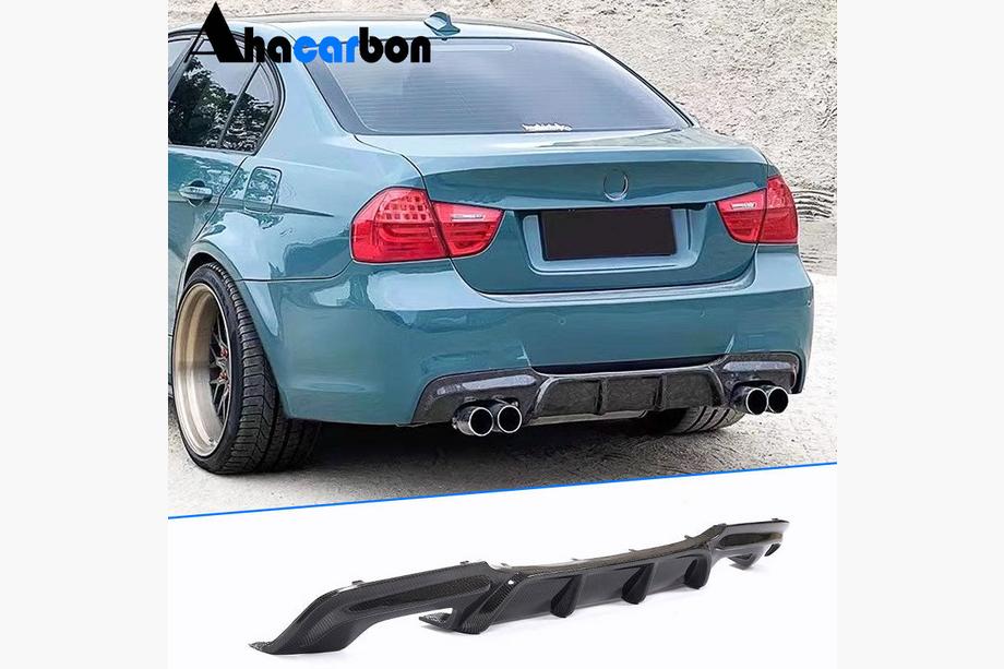 BMW 3-serie E90/E91 2005–2011 Achterbumper diffuser (voor E90 M-Sport, carbon) Image