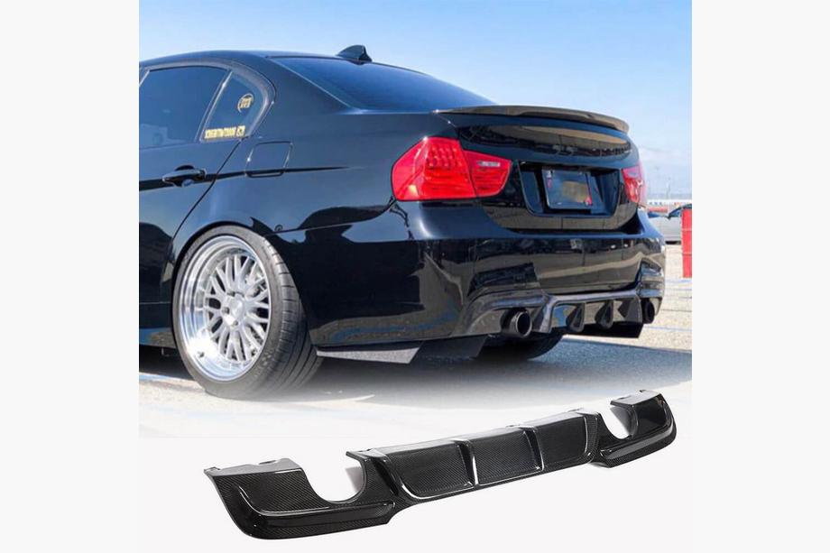 BMW 3-serie E90/E91 2005–2011 Achterbumper diffuser FRP V5 (voor E90 M Sport) Foto 1