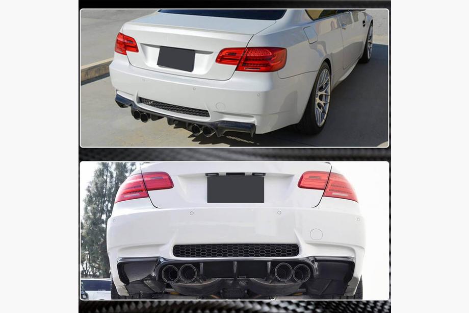 BMW 3-serie E90/E91 2005–2011 Achterbumper diffuser FRP V5 (voor E92/E93 M3) Image