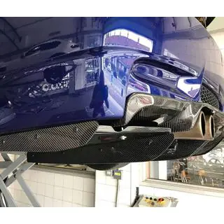 Achterbumper diffuser V6 (voor M3, carbon) foto 2