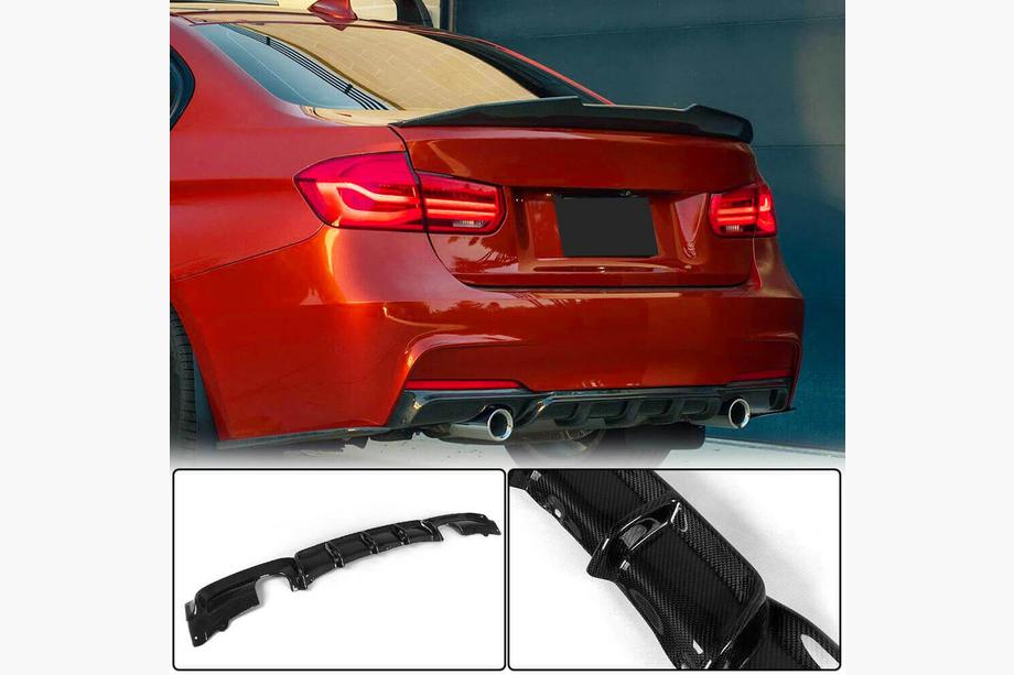 BMW 3 Serie F30/F31 2012–2019 Achterbumperdiffuser Carbon V2 (voor M-Sport) Foto 1