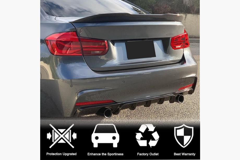 BMW 3 Serie F30/F31 2012–2019 Achterbumperdiffuser Carbon V2 (voor M-Sport) Foto 2