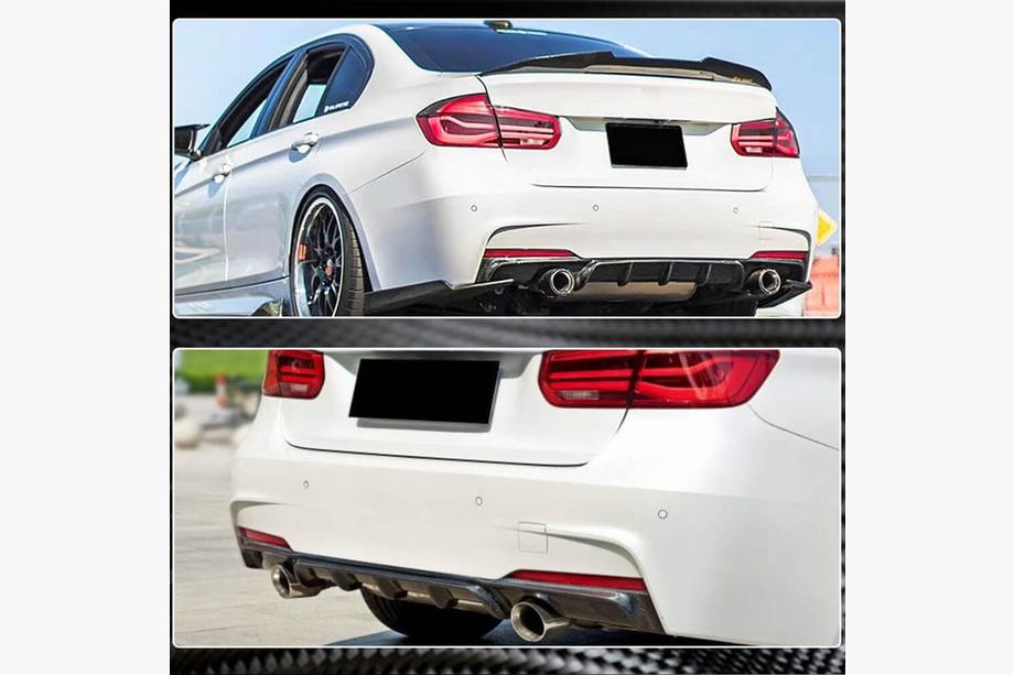 BMW 3 Serie F30/F31 2012–2019 Achterbumperdiffuser Carbon V2 (voor M-Sport) Foto 3