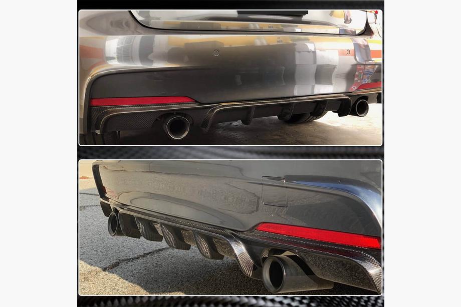 BMW 3 Serie F30/F31 2012–2019 Achterbumperdiffuser Carbon V2 (voor M-Sport) Foto 4