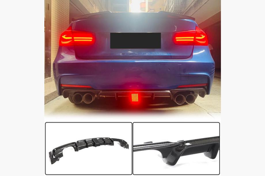 BMW 3 Serie F30/F31 2012–2019 Achterbumperdiffuser Carbon V9 (voor M-Sport) Foto 1