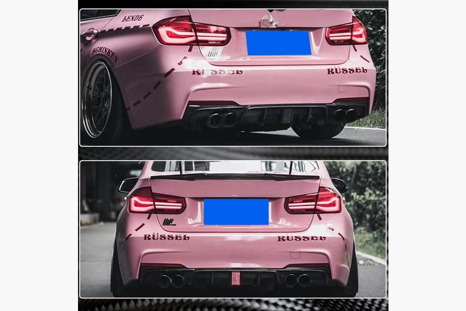 BMW 3 Serie F30/F31 2012–2019 Achterbumperdiffuser Carbon V9 (voor M-Sport) Foto 10