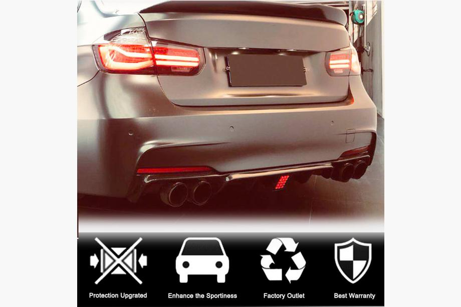 BMW 3 Serie F30/F31 2012–2019 Achterbumperdiffuser Carbon V9 (voor M-Sport) Foto 11