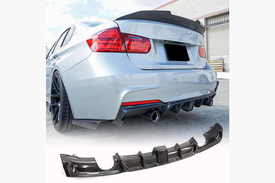BMW 3 Serie F30/F31 2012–2019 Achterbumper diffuser carbon V11 (voor M-Sport) Image