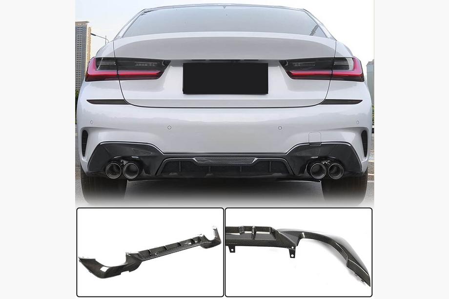 BMW 3 Serie G20/G21 2018– Achterbumper diffuser V7 (voor M-Sport 2018-2022, carbon) Foto 1