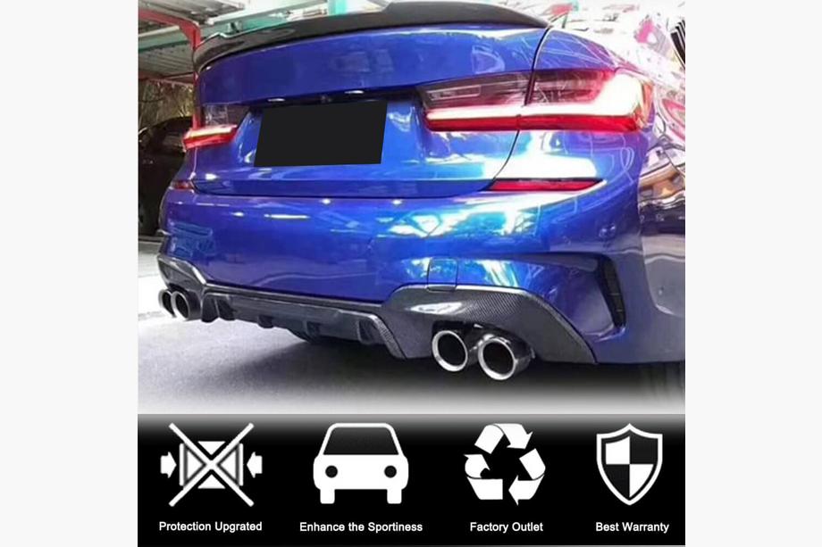 BMW 3 Serie G20/G21 2018– Achterbumper diffuser V7 (voor M-Sport 2018-2022, carbon) Foto 2