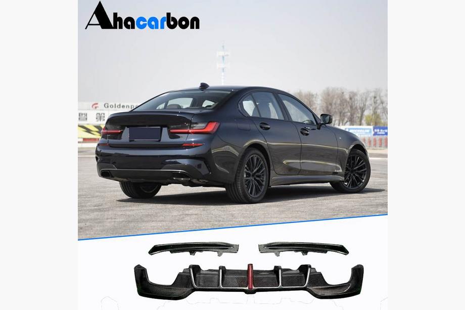 BMW 3 Serie G20/G21 2018– Achterbumperdiffuser V3 (voor M-Sport 2018-2022, carbon) Image