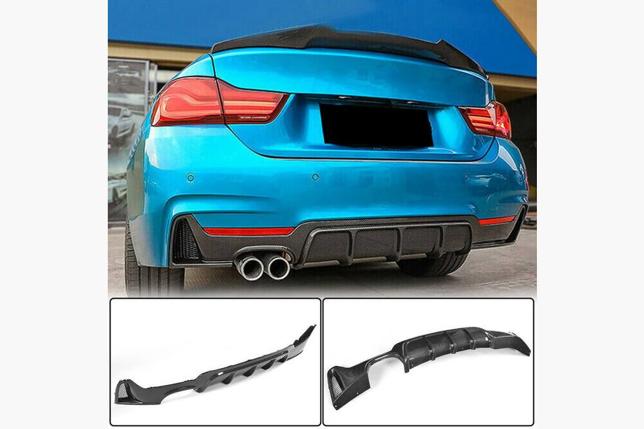 BMW 4 Serie F32/F33/F36 2012–2020 Achterbumper diffuser ABS carbon V5 (M-Sport) Foto 2