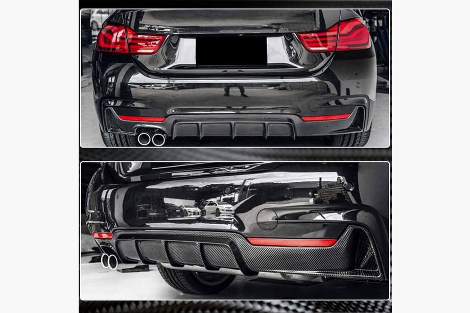 BMW 4 Serie F32/F33/F36 2012–2020 Achterbumper diffuser ABS carbon V5 (M-Sport) Foto 3