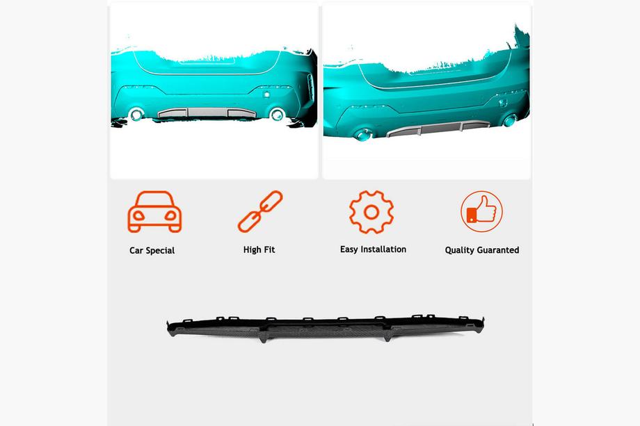 BMW 4-serie G22/23/26 2020– Achterbumper diffuser V1 (voor G22/G23 M-Sport, carbon) Foto 2
