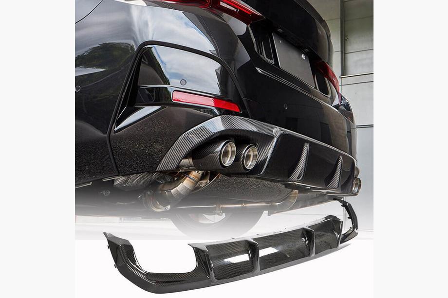 BMW 4-serie G22/23/26 2020– Achterbumper diffuser V2 (voor G26 M-Sport, carbon) Image