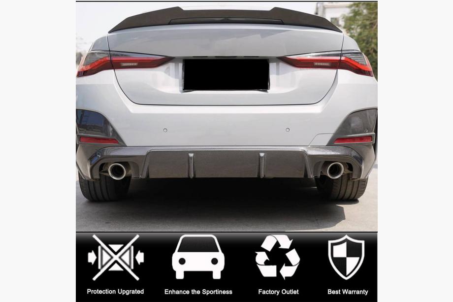 BMW 4-serie G22/23/26 2020– Achterbumper diffuser V1 (voor G26 M-Sport, carbon) Foto 2