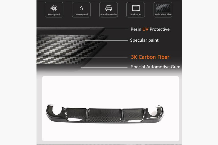 BMW 4-serie G22/23/26 2020– Achterbumper diffuser V1 (voor G26 M-Sport, carbon) Foto 6