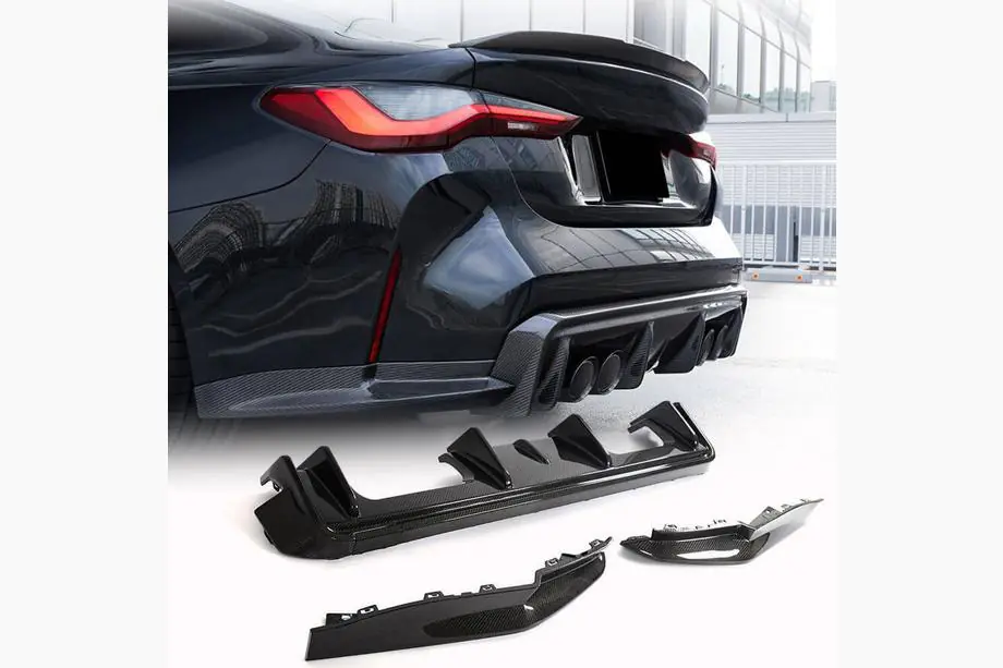 BMW 4-serie G22/23/26 2020– Achterbumperdiffuser V5 (voor G82/G83, carbon) Image