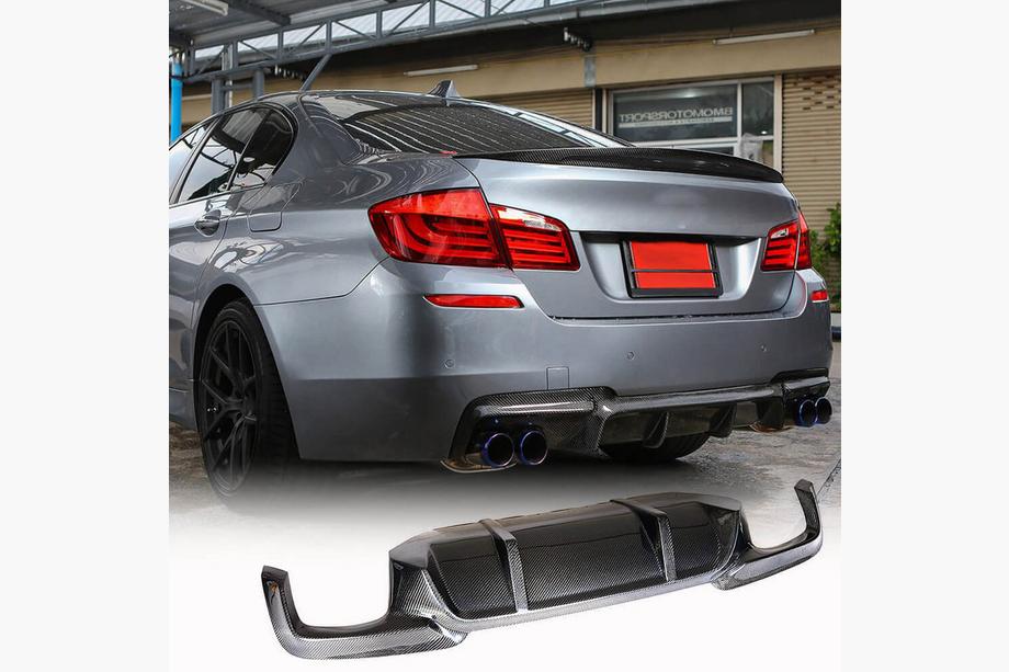 BMW 5 Serie F10/F11 2010–2016 Achterbumper diffuser V1 (voor F10 M-Sport, carbon) Image