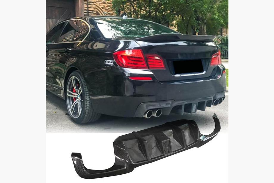 BMW 5 Serie F10/F11 2010–2016 Achterbumper diffuser V2 (voor F10 M-Sport, carbon) Foto 1