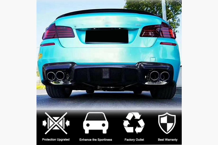 BMW 5 Serie F10/F11 2010–2016 Achterbumper diffuser V2 (voor F10 M-Sport, carbon) Foto 3