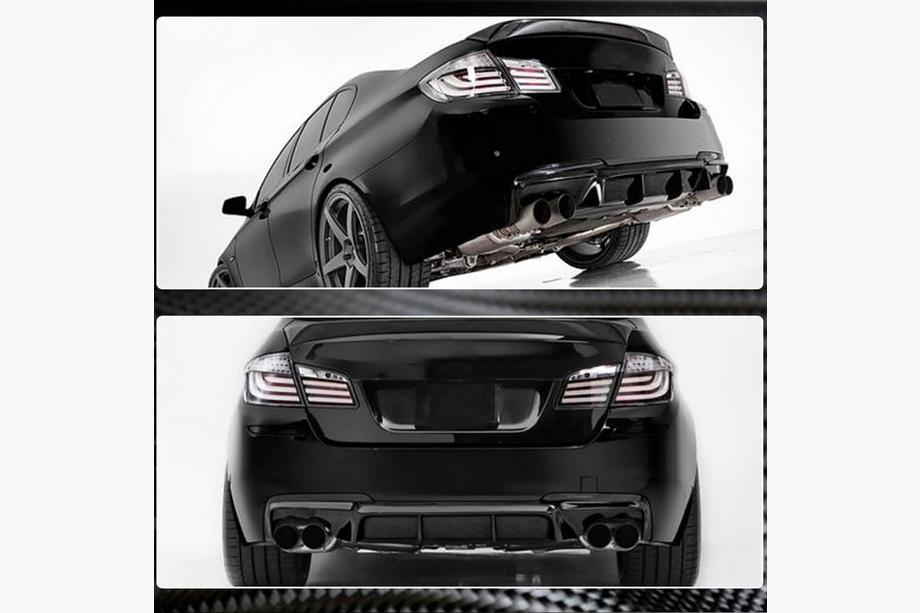 BMW 5 Serie F10/F11 2010–2016 Achterbumperdiffuser V3 (voor F10 M-Sport, carbon) Foto 3
