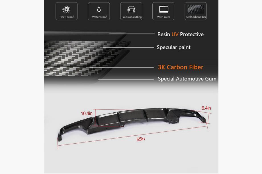 BMW 5 Serie F10/F11 2010–2016 Achterbumperdiffuser V3 (voor F10 M-Sport, carbon) Foto 5
