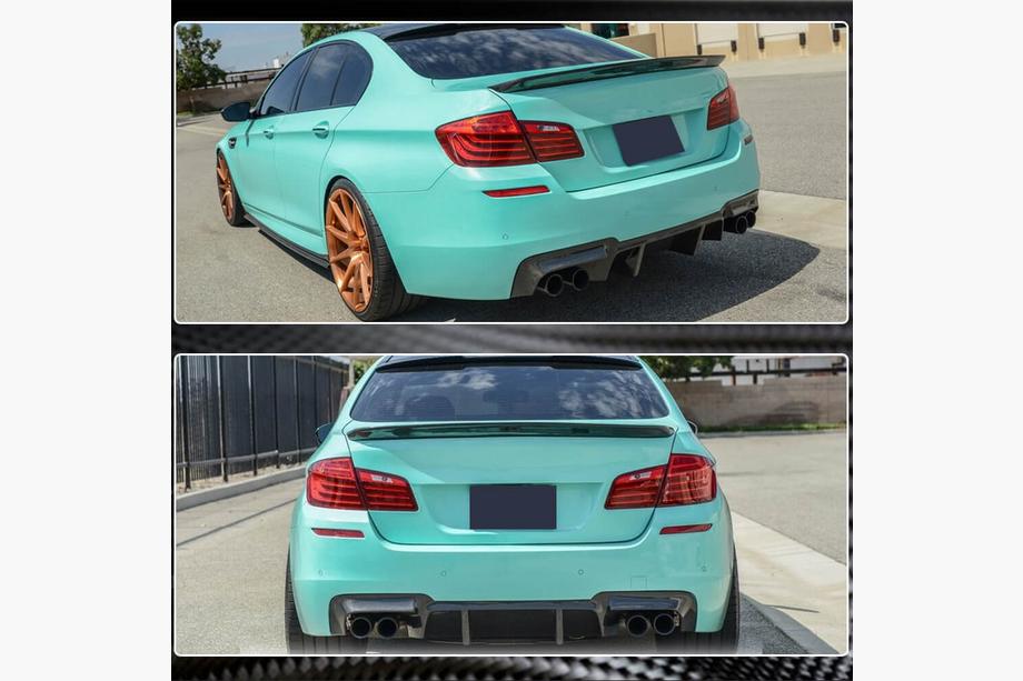 BMW 5 Serie F10/F11 2010–2016 Achterbumper diffuser Carbon V2 (voor M5) Foto 2